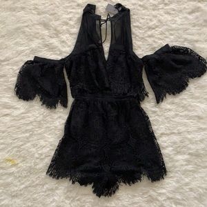Black lace romper
